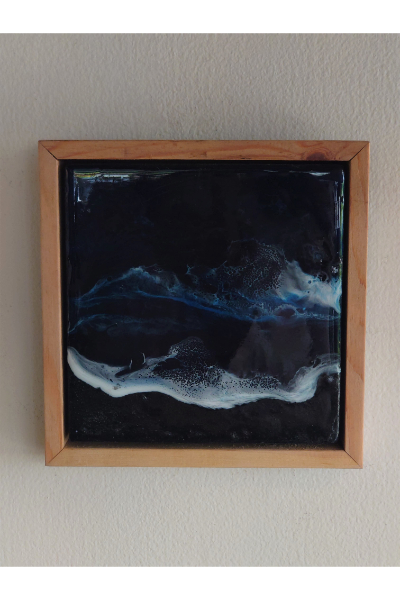 RW60029 - Mini Jungle Beach, Unawatuna Waves Design 04 - Framed - 02 Pieces